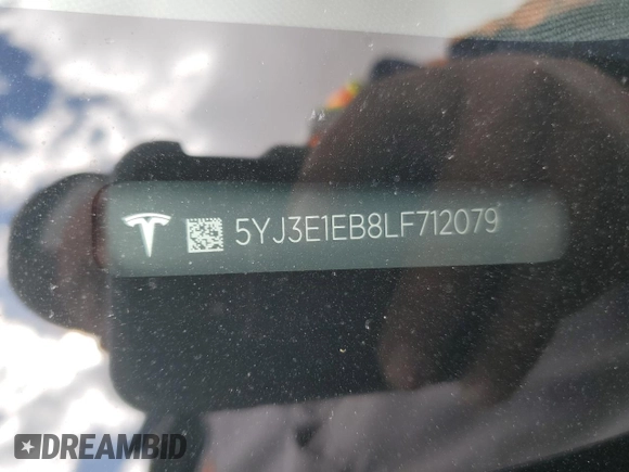 2020 Tesla Model 3 Long Range with VIN 5YJ3E1EB8LF712079, listed as a Copart auction lot 47967205 with Not Provided miles and Salvage Title. Bid and sale history available at DreamBid. Image 12.