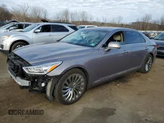 2018 Genesis G90 5.0L Ultimate with VIN KMHG54JH9JU049263, listed as a Copart auction lot 80871854 with 39,672 mi miles and Salvage Title. Bid and sale history available at carsss.com. Image 1.