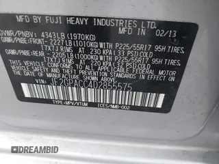 2013 Subaru Crosstrek Premium z VIN JF2GPACC4D2855575, wystawiony jako IAAI lot #42067679 z przebiegiem 188 268 mil mil oraz . Historia ofert i sprzedaży dostępna na DreamBid. Obrazek 9.