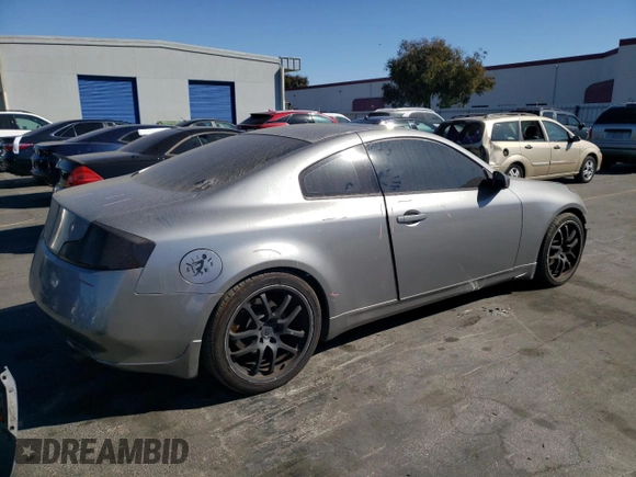 2005 Infiniti G35 Coupe with VIN JNKCV54E35M409223, listed as a Copart auction lot 76529324 with 131,992 mi miles and Salvage Title. Bid and sale history available at carsss.com. Image 3.