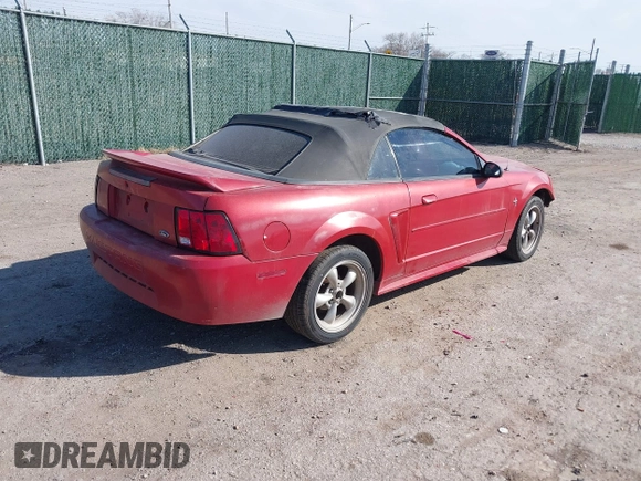 2001 Ford Mustang Deluxe with VIN 1FAFP44491F242798, listed as a IAAI auction lot 41779856 with 166,017 mi miles. Bid and sale history available at carsss.com. Image 4.