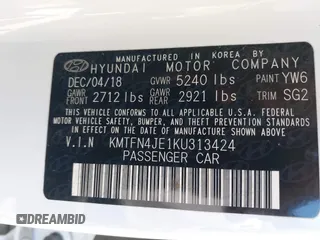 2019 Genesis G80 3.8L z VIN KMTFN4JE1KU313424, wystawiony jako IAAI lot #41985022 z przebiegiem Nie podano mil oraz . Historia ofert i sprzedaży dostępna na DreamBid. Obrazek 9.