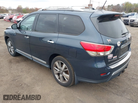2014 Nissan Pathfinder SL with VIN 5N1AR2MM5EC703470, listed as a IAAI auction lot 42075929 with 124,920 mi miles. Bid and sale history available at carsss.com. Image 3.