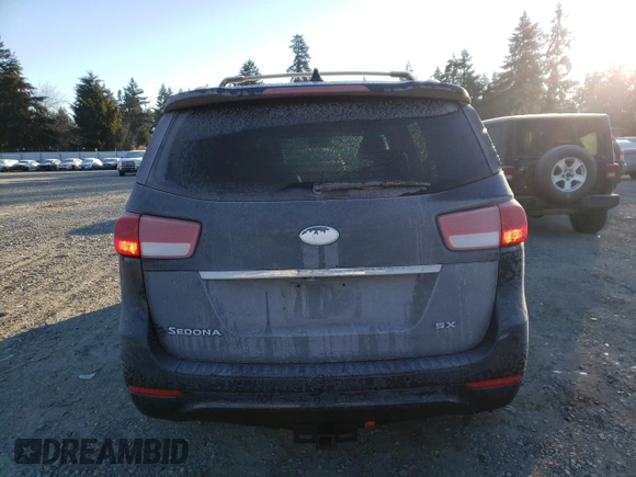 2015 Kia Sedona SX with VIN KNDMC5C14F6038900, listed as a Copart auction lot 44683445 with 166,793 mi miles and Salvage Title. Bid and sale history available at carsss.com. Image 6.