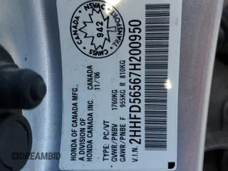 2007 Acura CSX z VIN 2HHFD56567H200950, wystawiony jako Copart lot #49300755 z przebiegiem 419 653 mil mil oraz Szkoda całkowita • Salvage title. Historia ofert i sprzedaży dostępna na DreamBid. Obrazek 12.