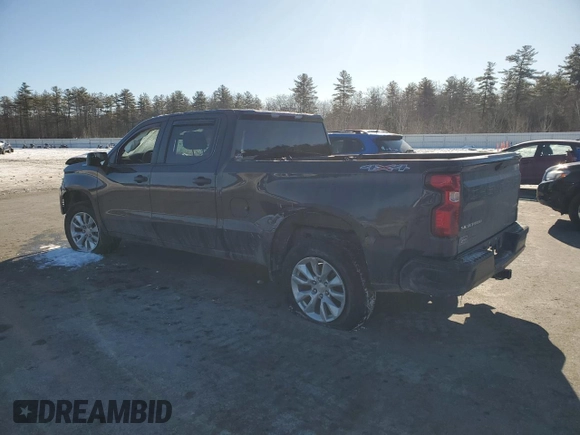 2022 Chevrolet Silverado 1500 Custom with VIN 3GCPDBEK8NG605640, listed as a Copart auction lot 43718225 with 24,424 mi miles and Salvage Title. Bid and sale history available at carsss.com. Image 2.