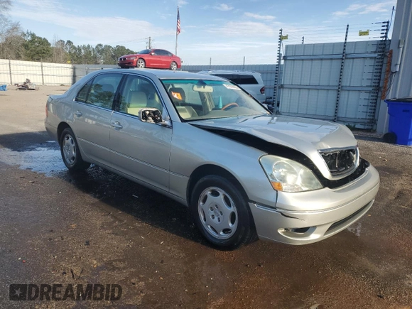 2001 Lexus LS 430 with VIN JTHBN30F110039728, listed as a Copart auction lot 47979435 with 215,935 mi miles and Salvage Title. Bid and sale history available at DreamBid. Image 4.