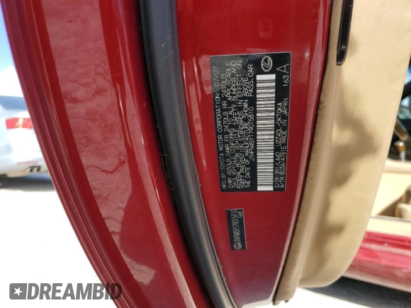 2007 Lexus SC 430 with VIN JTHFN45Y179015810, listed as a Copart auction lot 74630984 with 240,212 mi miles and Salvage Title. Bid and sale history available at DreamBid. Image 12.