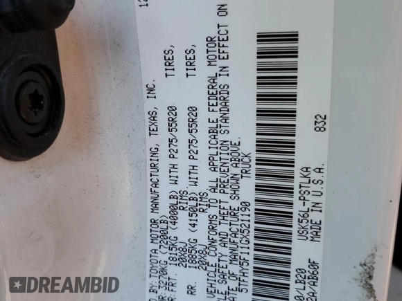 2016 Toyota Tundra 4WD Truck LTD with VIN 5TFHY5F11GX521190, listed as a Copart auction lot 86178704 with 169,763 mi miles and Salvage Title. Bid and sale history available at carsss.com. Image 12.