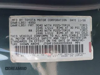 1999 Lexus RX 300 Luxury SUV with VIN JT6HF10U6X0050848, listed as a IAAI auction lot 41496765 with 155,086 mi miles. Bid and sale history available at carsss.com. Image 9.
