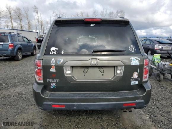 2006 Honda Pilot EX with VIN 2HKYF184X6H506591, listed as a Copart auction lot 48621165 with 201,577 mi miles and Clean Title. Bid and sale history available at carsss.com. Image 6.