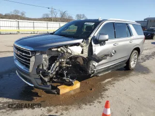2021 GMC Yukon SLT with VIN 1GKS1BKD9MR194633, listed as a Copart auction lot 48762645 with 56,502 mi miles and Salvage Title. Bid and sale history available at carsss.com. Image 1.