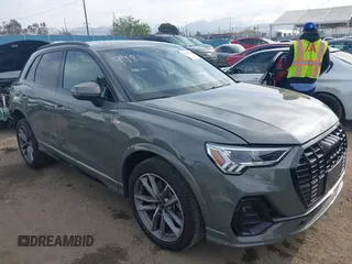 2023 Audi Q3 S line Premium with VIN WA1DECF38P1137384, listed as a IAAI auction lot 41895727 with 28,529 mi miles and . Bid and sale history available at DreamBid. Image 1.