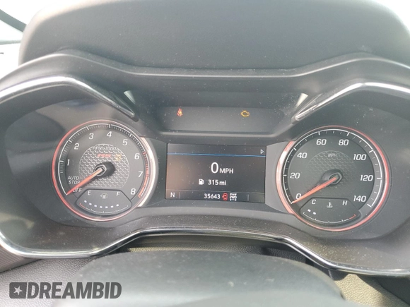 2022 Chevrolet TrailBlazer RS with VIN KL79MUSL1NB102183, listed as a Copart auction lot 59531454 with 35,643 mi miles and Salvage Title. Bid and sale history available at DreamBid. Image 9.