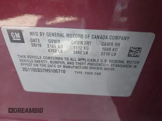 2017 Chevrolet Impala LT with VIN 2G1105S37H9106710, listed as a IAAI auction lot 42585642 with 96,392 mi miles and . Bid and sale history available at DreamBid. Image 9.