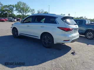 2020 Infiniti QX60 Luxe with VIN 5N1DL0MM3LC526479, listed as a IAAI auction lot 42044109 with 84,010 mi miles and . Bid and sale history available at DreamBid. Image 3.