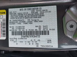 2015 Ford Fusion S with VIN 3FA6P0G7XFR264723, listed as a IAAI auction lot 42057756 with 174,593 mi miles and . Bid and sale history available at DreamBid. Image 9.