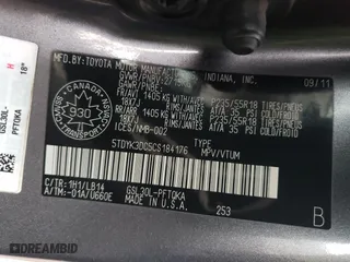 2012 Toyota Sienna XLE AAS with VIN 5TDYK3DC5CS184176, listed as a Copart auction lot 50171025 with 222,572 mi miles and Clean Title. Bid and sale history available at carsss.com. Image 13.