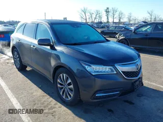 2016 Acura MDX w/Tech with VIN 5FRYD4H49GB057734, listed as a IAAI auction lot 41673980 with 180,399 mi miles. Bid and sale history available at carsss.com. Image 1.