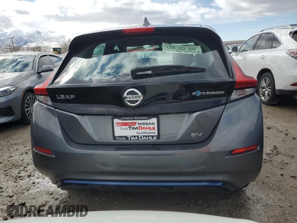 2022 Nissan LEAF SV with VIN 1N4AZ1CV0NC554254, listed as a Copart auction lot 48194425 with Not Provided miles and Salvage Title. Bid and sale history available at DreamBid. Image 6.