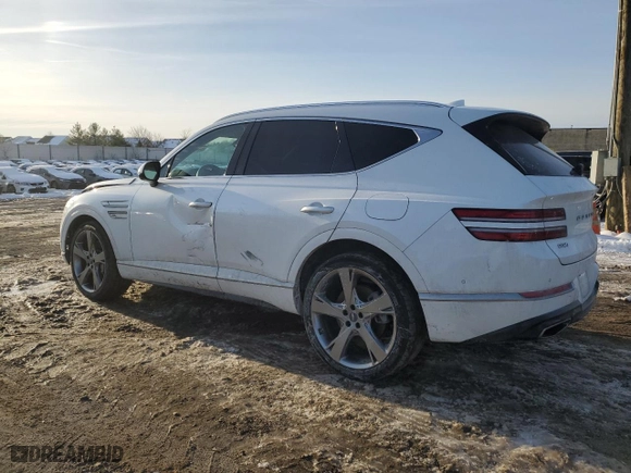2023 Genesis GV80 with VIN KMUHCESC1PU111428, listed as a Copart auction lot 87790055 with 41,873 mi miles and Salvage Title. Bid and sale history available at carsss.com. Image 2.
