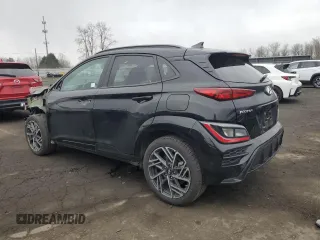 2023 Hyundai Kona N Line with VIN KM8K3CA39PU007313, listed as a Copart auction lot 87657315 with 12,052 mi miles and Salvage Title. Bid and sale history available at carsss.com. Image 2.