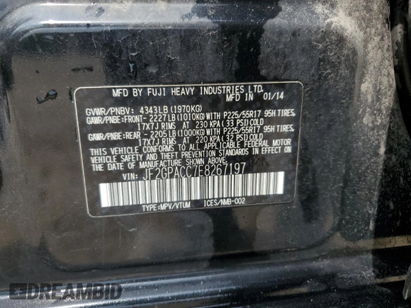 2014 Subaru Crosstrek Premium с VIN JF2GPACC7E8267197, выставлен на аукционе Copart как лот 59881575 с пробегом 39 697 миль миль и Чистый • Clean title. История ставок и продаж доступна на DreamBid. Изображение 13.