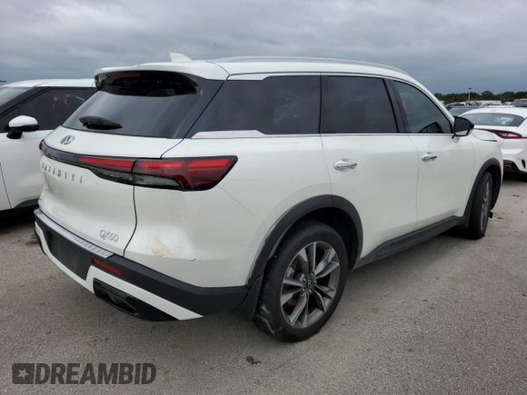 2024 Infiniti QX60 Luxe with VIN 5N1DL1FSXRC343025, listed as a Copart auction lot 74335204 with Not provided miles and Non repairable. Bid and sale history available at DreamBid. Image 3.