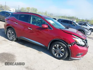 2015 Nissan Murano S z VIN 5N1AZ2MHXFN244039, wystawiony jako IAAI lot #42257227 z przebiegiem 122 038 mil mil oraz . Historia ofert i sprzedaży dostępna na DreamBid. Obrazek 1.