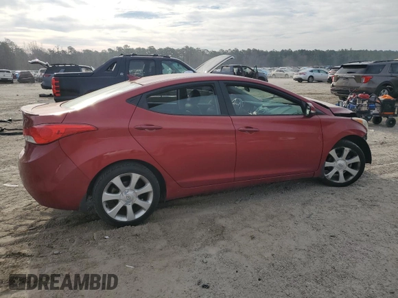 2013 Hyundai Elantra Limited with VIN 5NPDH4AEXDH396023, listed as a Copart auction lot 49030115 with 107,419 mi miles and Salvage Title. Bid and sale history available at DreamBid. Image 3.