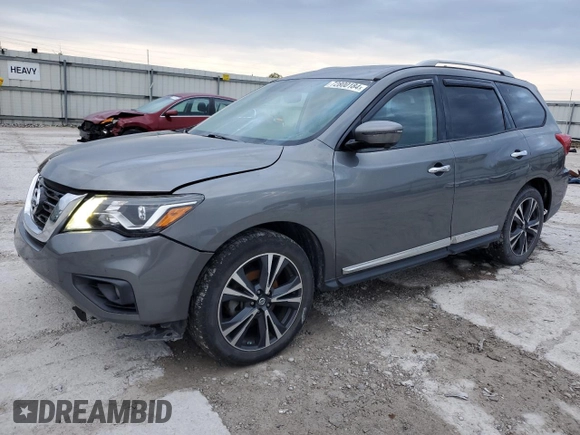 2018 Nissan Pathfinder Platinum with VIN 5N1DR2MM0JC648997, listed as a Copart auction lot 72800184 with 145,940 mi miles and Salvage title. Bid and sale history available at DreamBid. Image 1.