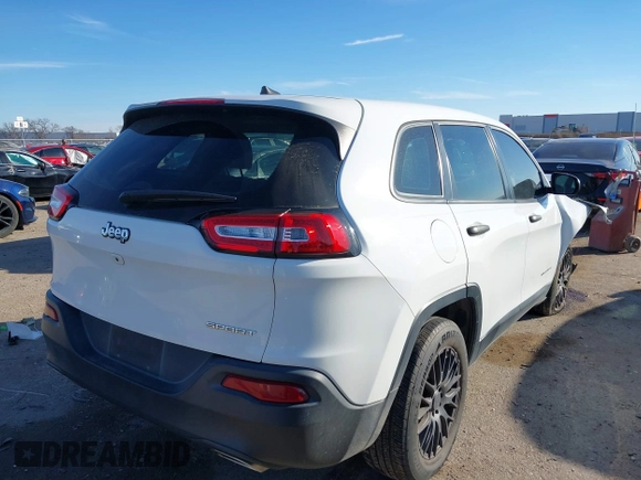 2016 Jeep Cherokee Sport with VIN 1C4PJLAS4GW329417, listed as a IAAI auction lot 41355231 with 151,680 mi miles. Bid and sale history available at carsss.com. Image 4.