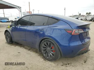 2022 Tesla Model Y Performance with VIN 7SAYGDEFXNF438281, listed as a Copart auction lot 53706435 with Not provided miles and Salvage title. Bid and sale history available at DreamBid. Image 2.