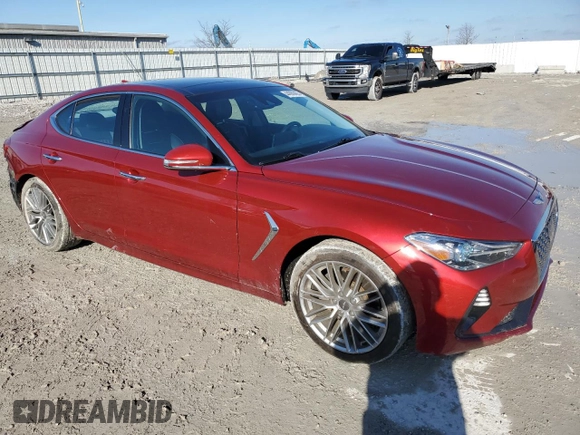 2021 Genesis G70 2.0T z VIN KMTG34LA7MU072427, wystawiony jako Copart lot #44069455 z przebiegiem 66 457 mil mil oraz Szkoda całkowita • Salvage title. Historia ofert i sprzedaży dostępna na DreamBid. Obrazek 4.