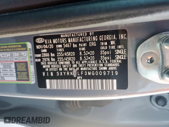 2021 Kia Sorento SX Prestige X-Line with VIN 5XYRKDLF3MG009719, listed as a Copart auction lot 48796845 with 76,262 mi miles and Salvage Title. Bid and sale history available at carsss.com. Image 14.