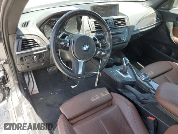 2015 BMW 2 Series M235i with VIN WBA1J7C55FV253647, listed as a Copart auction lot 60231395 with 57,639 mi miles and Salvage title. Bid and sale history available at DreamBid. Image 8.