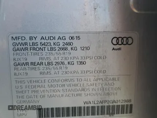2016 Audi Q5 Premium Plus с VIN WA1L2AFP2GA012988, выставлен на аукционе Copart как лот 61690975 с пробегом 86 140 миль миль и Списание • Salvage title. История ставок и продаж доступна на DreamBid. Изображение 13.