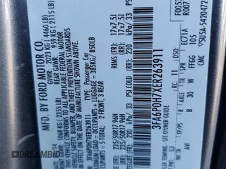 2014 Ford Fusion SE with VIN 3FA6P0H7XER263911, listed as a Copart auction lot 44020415 with Not Provided miles and Salvage Title. Bid and sale history available at carsss.com. Image 12.
