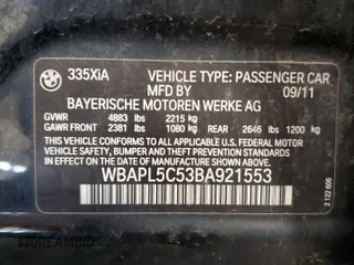 2011 BMW 3 Series 335i xDrive with VIN WBAPL5C53BA921553, listed as a Copart auction lot 58776925 with 148,575 mi miles and Clean title. Bid and sale history available at DreamBid. Image 13.