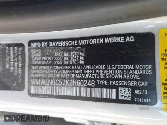 2019 MINI Clubman Cooper S z VIN WMWLN9C57K2H60248, wystawiony jako IAAI lot #42111586 z przebiegiem 46 882 mil mil oraz . Historia ofert i sprzedaży dostępna na DreamBid. Obrazek 9.