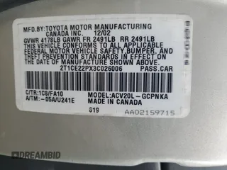 2003 Toyota Solara SE z VIN 2T1CE22PX3C026006, wystawiony jako Copart lot #56100085 z przebiegiem 181 244 mil mil oraz Szkoda całkowita • Salvage title. Historia ofert i sprzedaży dostępna na DreamBid. Obrazek 13.