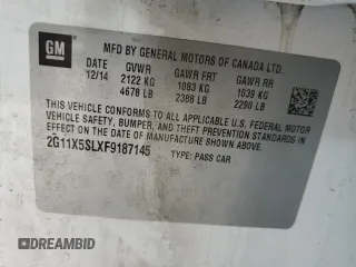 2015 Chevrolet Impala LS with VIN 2G11X5SLXF9187145, listed as a Copart auction lot 48413255 with 111,685 mi miles and Salvage Title. Bid and sale history available at DreamBid. Image 14.