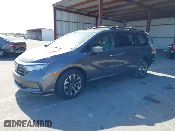 2024 Honda Odyssey EX-L with VIN 5FNRL6H65RB069145, listed as a IAAI auction lot 42120381 with 15,207 mi miles and . Bid and sale history available at DreamBid. Image 19.