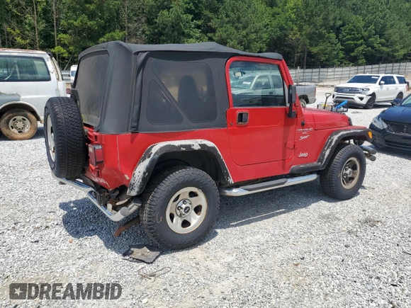 2001 Jeep Wrangler Sport with VIN 1J4FA49S51P365327, listed as a Copart auction lot 61720115 with 194,086 mi miles and Salvage title. Bid and sale history available at DreamBid. Image 3.