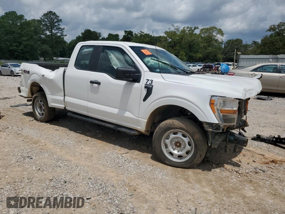 2022 Ford F-150 XL with VIN 1FTEX1EB2NKE47152, listed as a Copart auction lot 58503165 with 79,834 mi miles and Salvage title. Bid and sale history available at DreamBid. Image 4.