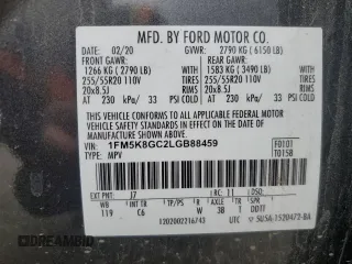 2020 Ford Explorer ST with VIN 1FM5K8GC2LGB88459, listed as a Copart auction lot 51740465 with 69,759 mi miles and Salvage Title. Bid and sale history available at DreamBid. Image 14.