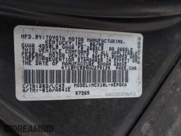 1998 Toyota Avalon XL with VIN 4T1BF18B9WU279139, listed as a IAAI auction lot 41350479 with Not Provided miles and . Bid and sale history available at DreamBid. Image 9.