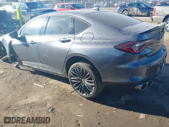 2023 Acura TLX Type S with VIN 19UUB7F05PA003834, listed as a IAAI auction lot 41347755 with 16,680 mi miles. Bid and sale history available at carsss.com. Image 3.