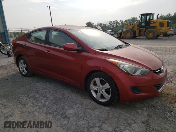 2011 Hyundai Elantra GLS with VIN KMHDH4AE1BU098653, listed as a Copart auction lot 61026235 with 142,046 mi miles and Clean title. Bid and sale history available at DreamBid. Image 4.