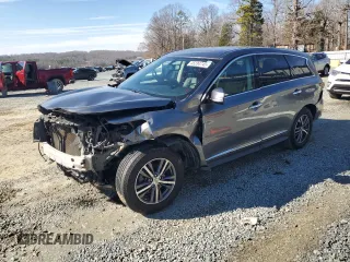 2018 Infiniti QX60 with VIN 5N1DL0MM4JC521501, listed as a Copart auction lot 46857405 with 107,543 mi miles and Salvage Title. Bid and sale history available at carsss.com. Image 1.